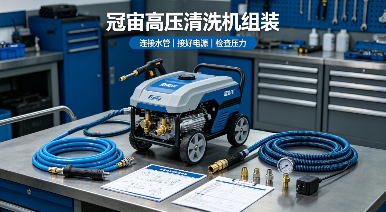 使用方法_冠宙高压清洗机组装 清洗标准操作步骤