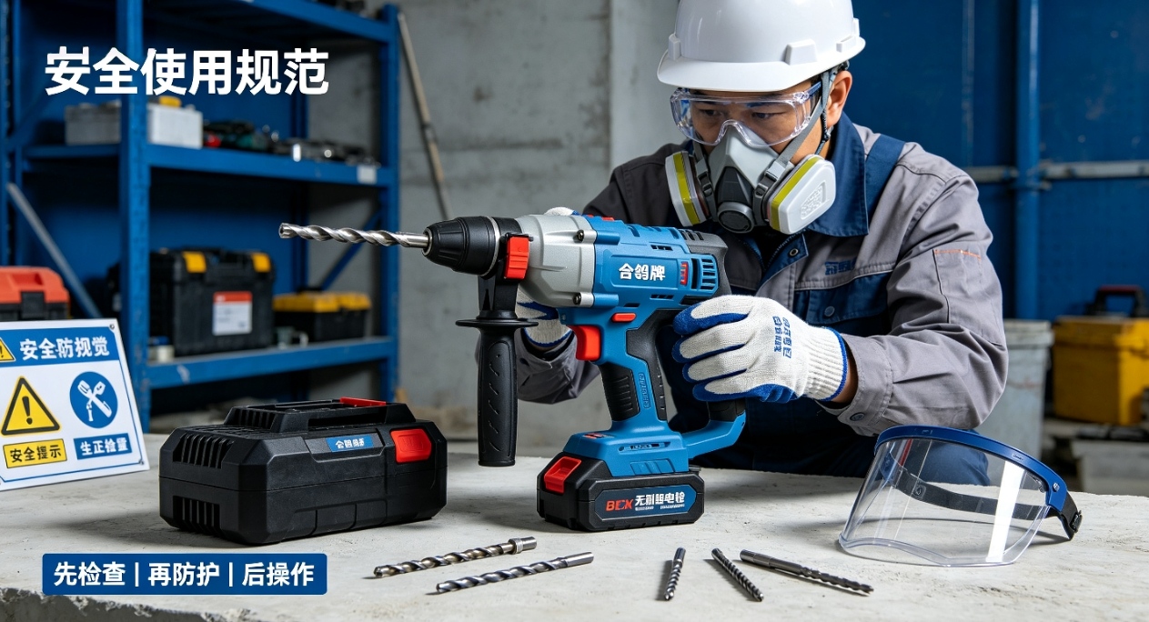使用方法_鸽牌无刷锂电电锤标准操作方法与安全使用规范